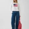 100 % bavlněný oversized svetr Americana v zkrácené délce