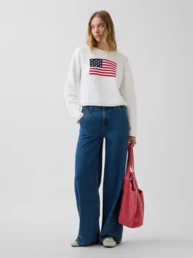 100 % bavlněný oversized svetr Americana v zkrácené délce