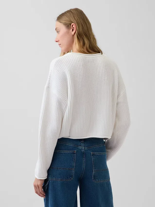 100 % bavlněný oversized svetr Americana v zkrácené délce