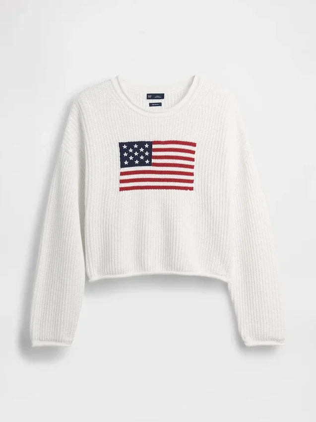 100 % bavlněný oversized svetr Americana v zkrácené délce