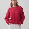 100 % bavlněný oversized zkrácený svetr