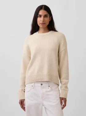 100 % bavlněný oversized zkrácený svetr
