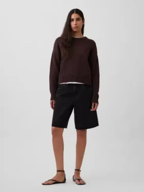 100 % bavlněný oversized zkrácený svetr