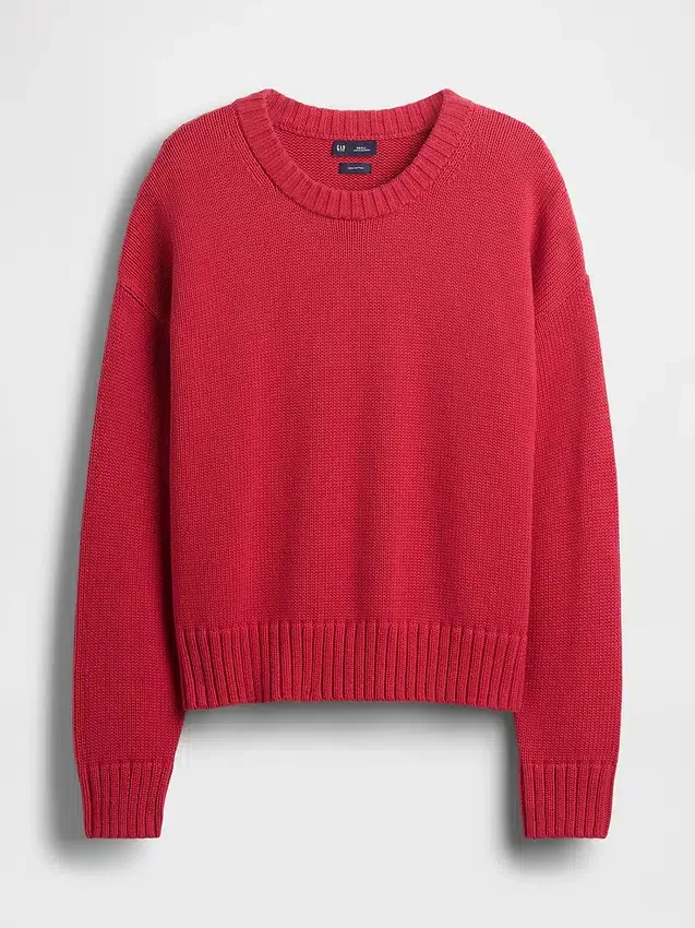 100 % bavlněný oversized zkrácený svetr