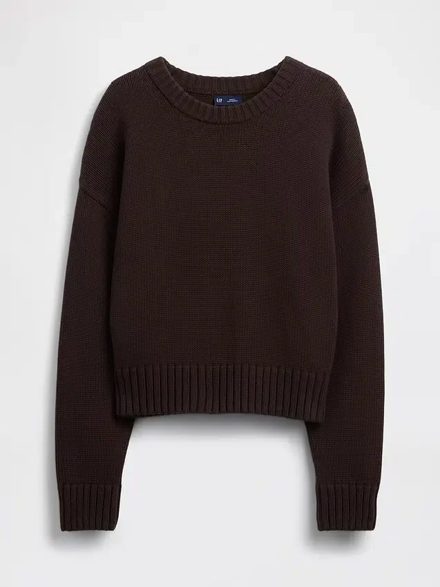 100 % bavlněný oversized zkrácený svetr