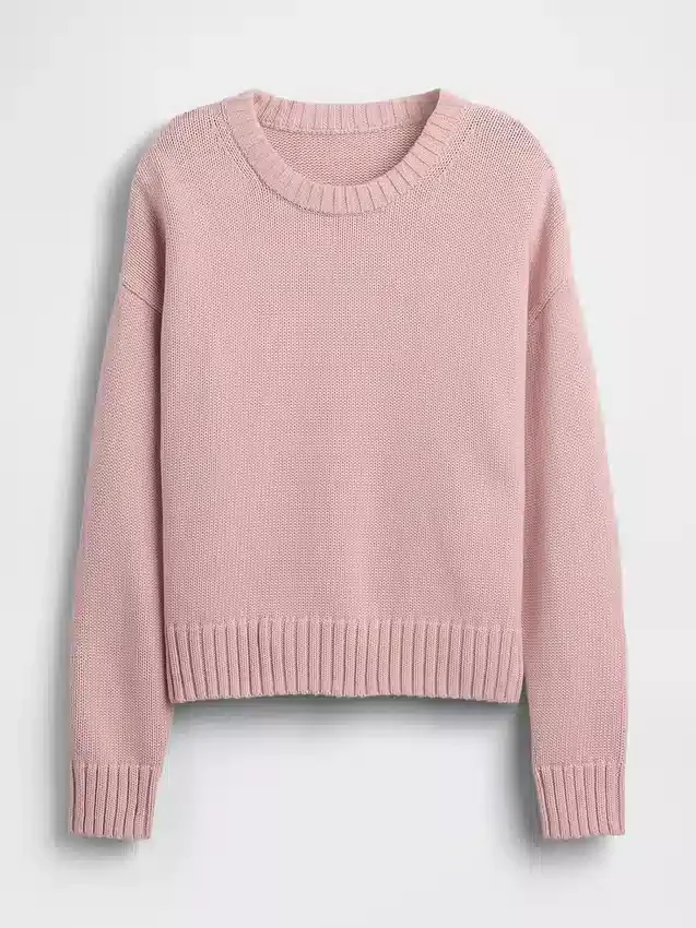 100 % bavlněný oversized zkrácený svetr