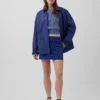 100 % bavlněný zkrácený svetr s rukávy ve tvaru sudu