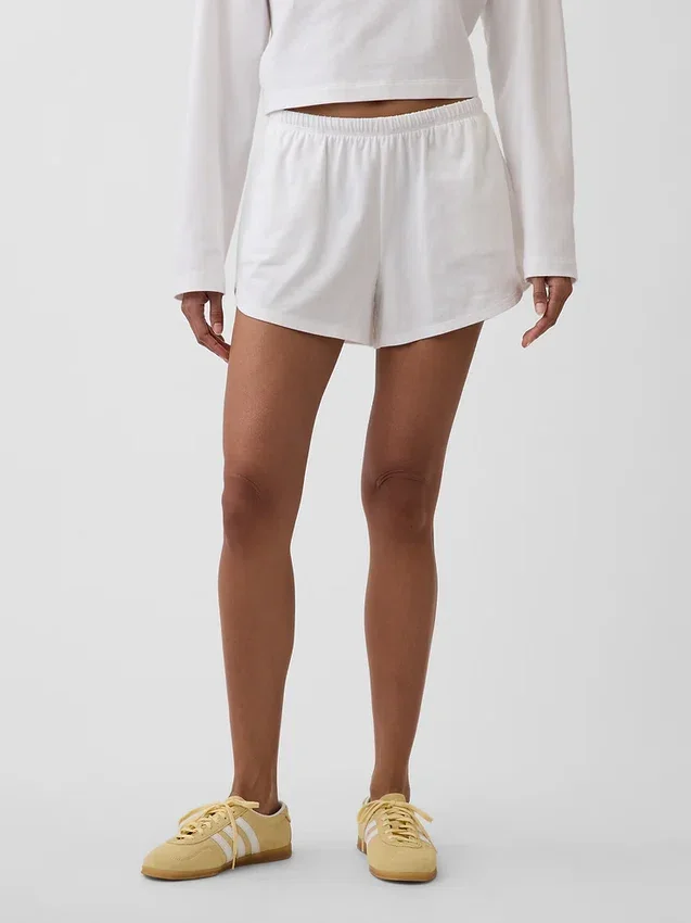 3" pletené šortky s dolfinovým lemem