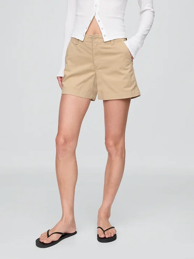 4" šortky Downtown v barvě khaki