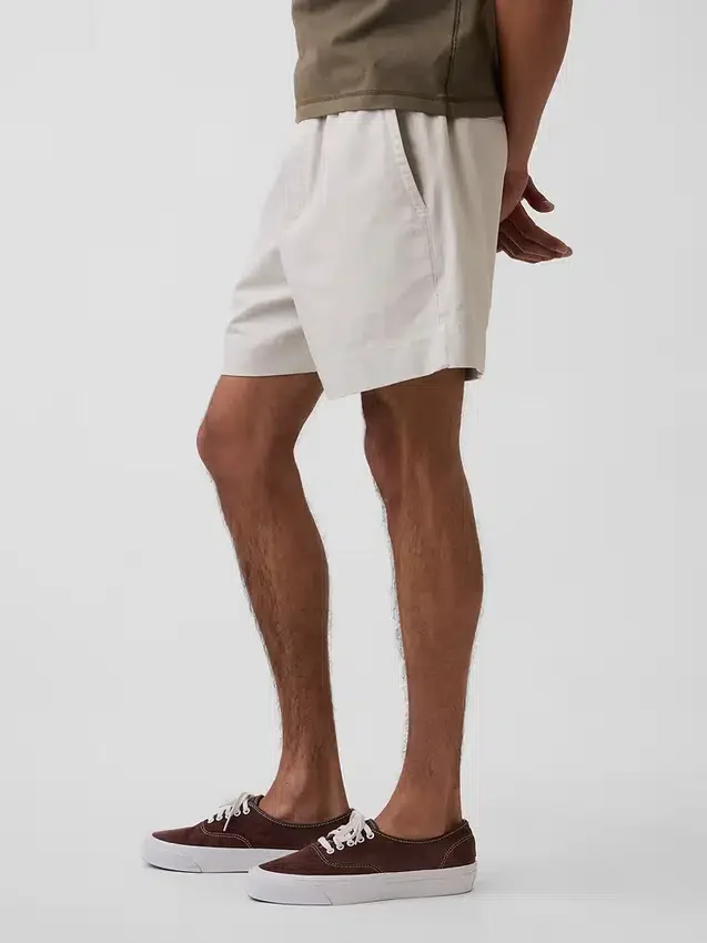 5,5" volné šortky ze směsi lnu