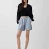 6" lehké šortky ze směsi lnu