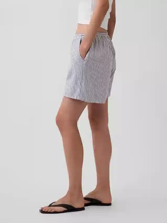 6" lehké šortky ze směsi lnu