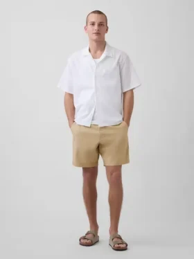 7,5" lněné a bavlněné šortky