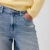 8" volné džínové šortky se středně vysokým pasem