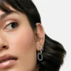 Ana Luisa Ash – stříbrné dvojité kruhové náušnice