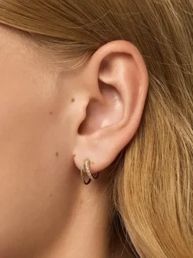 Ana Luisa Toda Mini Double Hoop náušnice