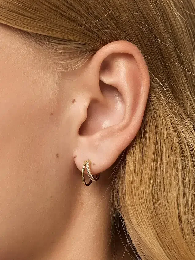 Ana Luisa Toda Mini Double Hoop náušnice