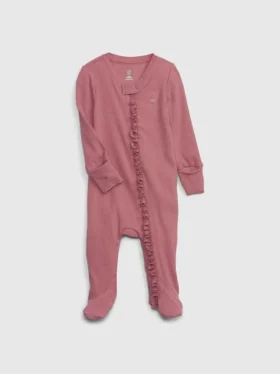 Baby First Favorites – jednodílný overal s nožičkami z jemného žebrovaného úpletu