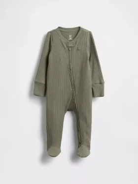 Baby First Favorites – jednodílný overal s nožičkami z jemného žebrovaného úpletu