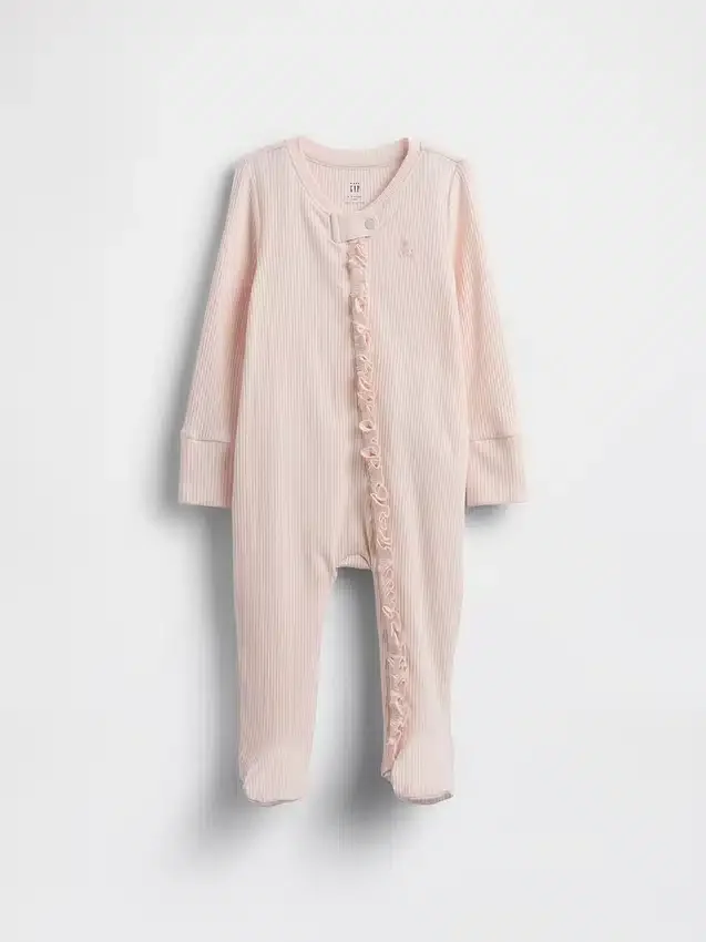 Baby First Favorites – jednodílný overal s nožičkami z jemného žebrovaného úpletu