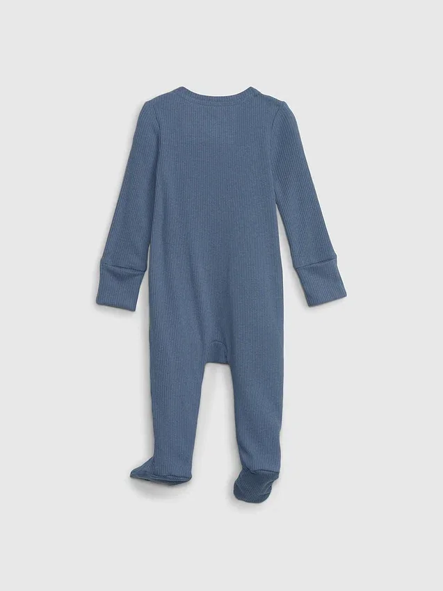 Baby First Favorites – jednodílný overal s nožičkami z jemného žebrovaného úpletu