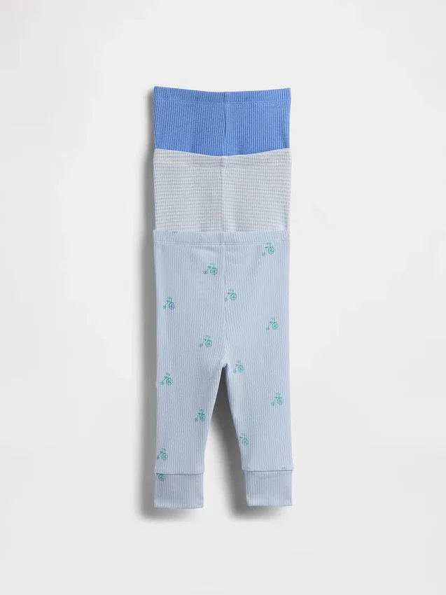 Baby First Favorites – kalhoty s jemným žebrováním a elastickým pasem (balení po 3 kusech)