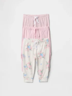Baby First Favorites – kalhoty z organické bavlny s elastickým pasem (balení po 3 kusech)