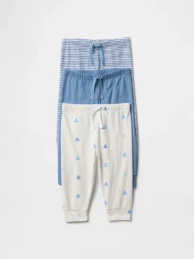 Baby First Favorites – kalhoty z organické bavlny s elastickým pasem (balení po 3 kusech)