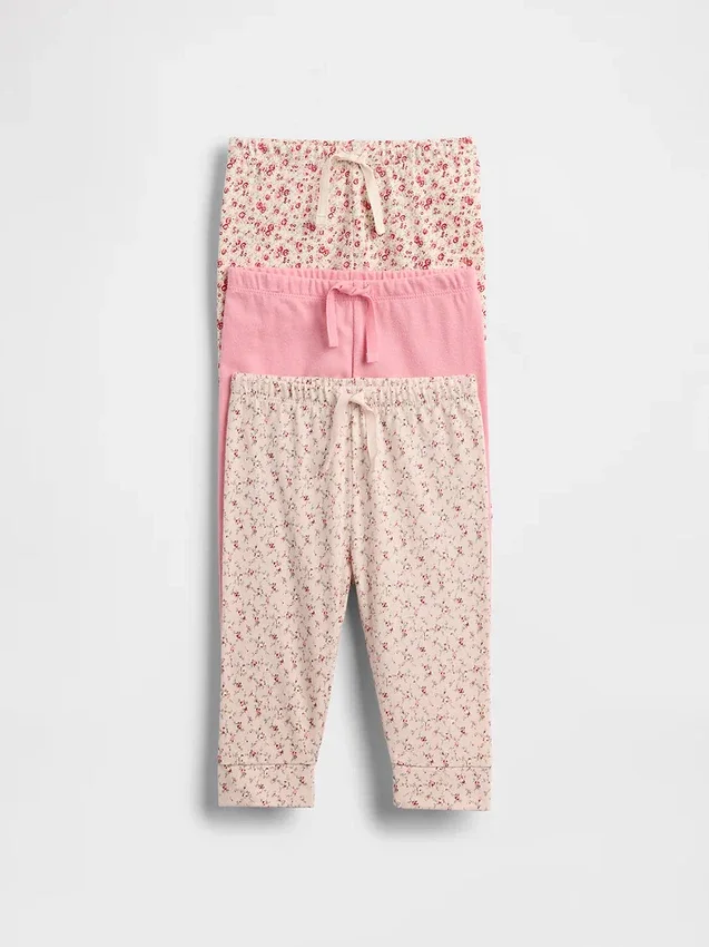 Baby First Favorites – kalhoty z organické bavlny s elastickým pasem (balení po 3 kusech)