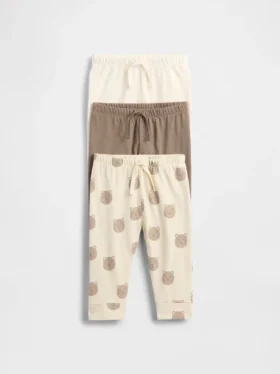 Baby First Favorites – kalhoty z organické bavlny s elastickým pasem (balení po 3 kusech)