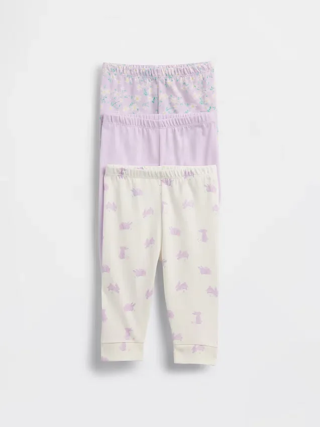 Baby First Favorites – kalhoty z organické bavlny s elastickým pasem (balení po 3 kusech)