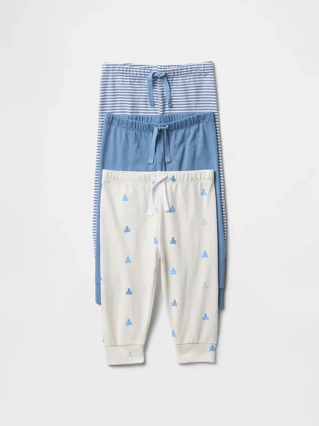 Baby First Favorites – kalhoty z organické bavlny s elastickým pasem (balení po 3 kusech)