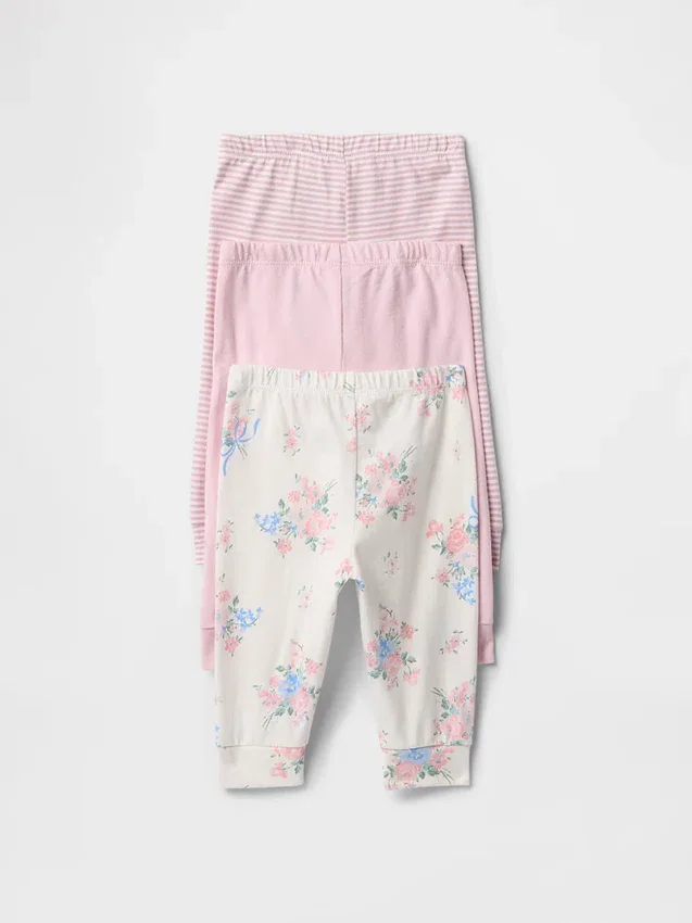 Baby First Favorites – kalhoty z organické bavlny s elastickým pasem (balení po 3 kusech)