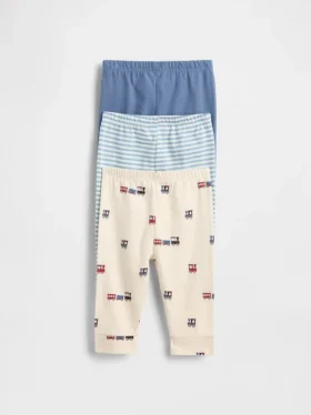Baby First Favorites – kalhoty z organické bavlny s elastickým pasem (balení po 3 kusech)