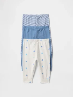 Baby First Favorites – kalhoty z organické bavlny s elastickým pasem (balení po 3 kusech)