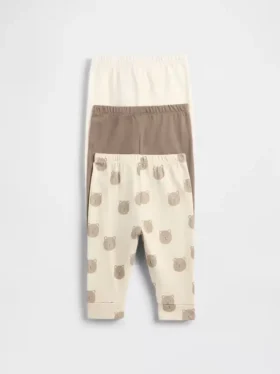 Baby First Favorites – kalhoty z organické bavlny s elastickým pasem (balení po 3 kusech)