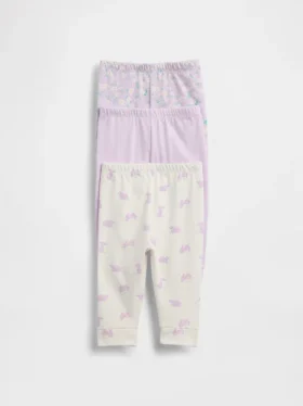 Baby First Favorites – kalhoty z organické bavlny s elastickým pasem (balení po 3 kusech)