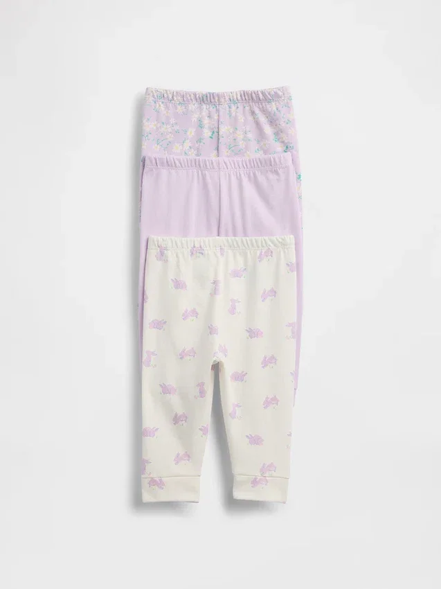 Baby First Favorites – kalhoty z organické bavlny s elastickým pasem (balení po 3 kusech)