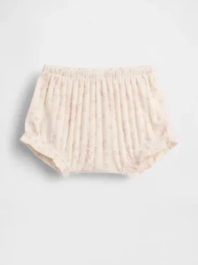 Baby First Favorites – květinové kalhotky z bodkovaného žebrovaného úpletu