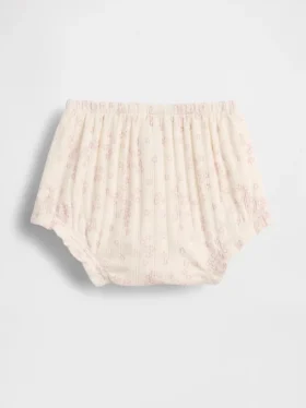 Baby First Favorites – květinové kalhotky z bodkovaného žebrovaného úpletu
