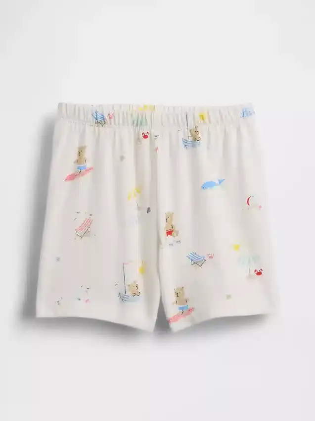 Baby First Favorites – plážové šortky z organické bavlny s motivem medvídka
