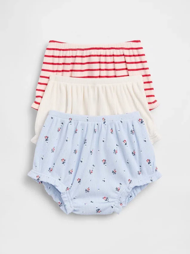 Baby First Favorites Tinyrib Ruffle Bloomers (balení po 3 kusech)