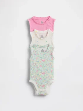 Baby First Favorites Tinyrib Ruffle Tank Body (balení po 3 kusech)