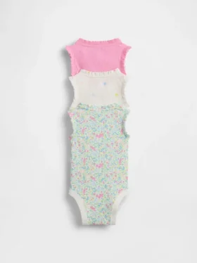 Baby First Favorites Tinyrib Ruffle Tank Body (balení po 3 kusech)