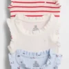 Baby First Favorites Tinyrib Ruffle Tank Body (balení po 3 kusech)