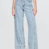 Baggy kalhoty z ultraměkkého denimu se středně vysokým pasem