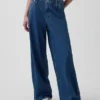 Baggy kalhoty z ultraměkkého denimu se středně vysokým pasem