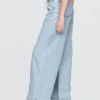 Baggy kalhoty z ultraměkkého denimu se středně vysokým pasem