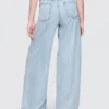 Baggy kalhoty z ultraměkkého denimu se středně vysokým pasem