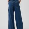 Baggy kalhoty z ultraměkkého denimu se středně vysokým pasem